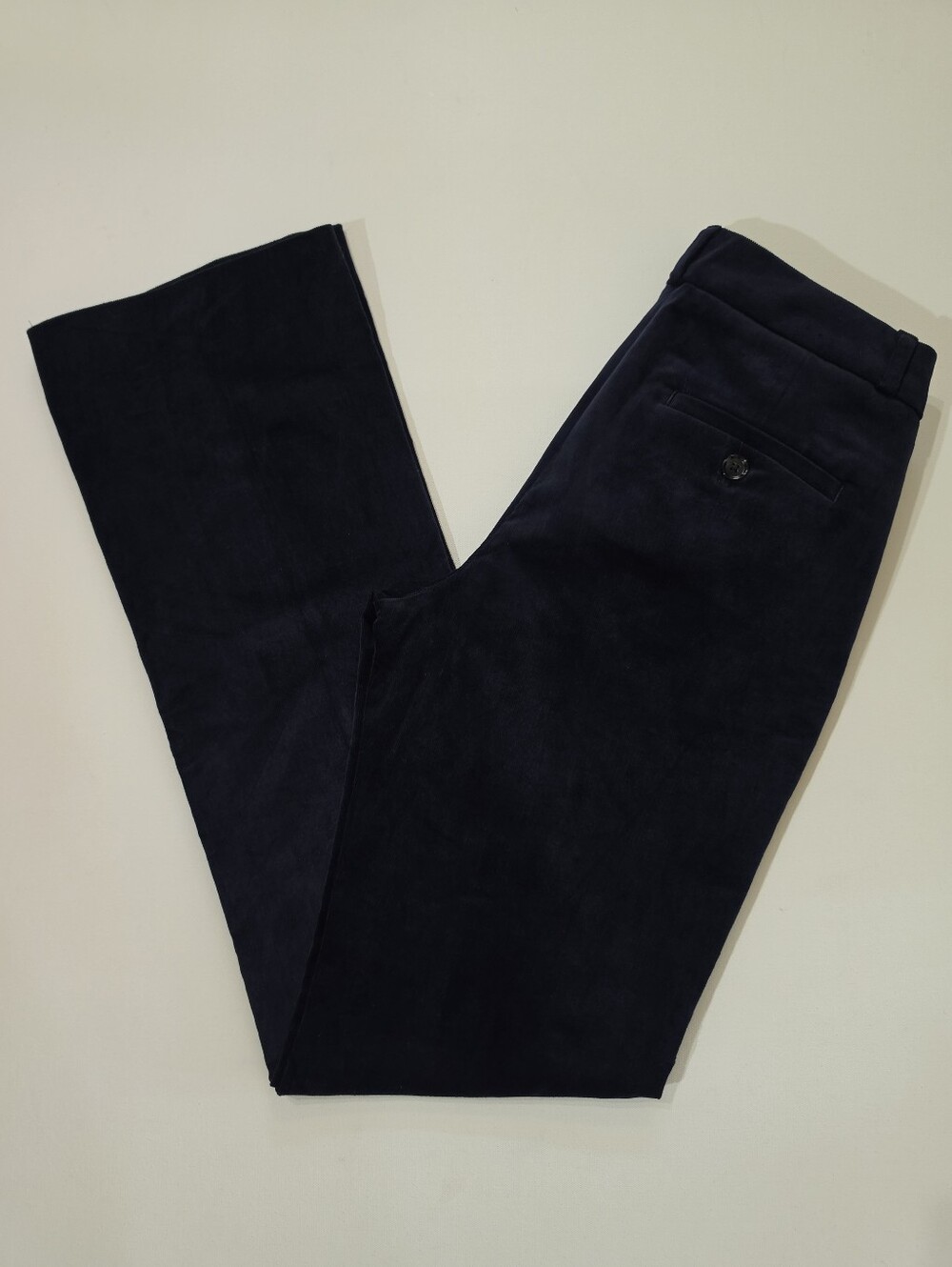 Banana Republic Logan Velvet Trouser Pants Womens 4 Navy Blue Retro Minimalist - Picture 3 of 7